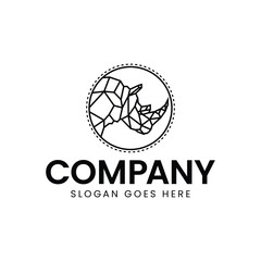 design a modern and minimalist logo geometric Style art of Rhinoceros. Editable Clip Art.