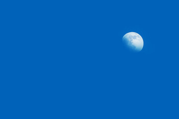 Naklejka na ściany i meble Isolated Near half Moon on blue sky backgrounde