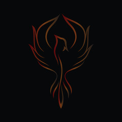 design a modern and minimalist logo phoenix