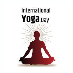 International Yoga day ,Meditation Practice Yoga Colorful Fitness Concept. Vector illustration