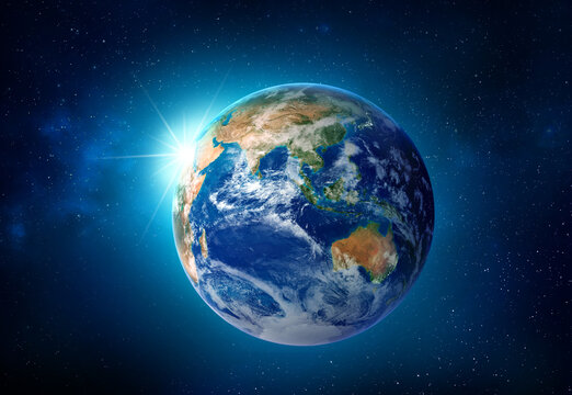 Blue planet earth in space. Elements of this image furnished by NASA