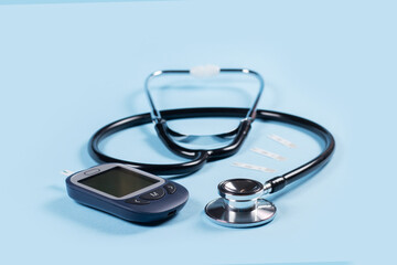 Background of diabetic disease concept with copy space. World diabetes day banner.