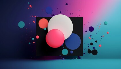 Dancing Kaleidoscope Vibrant Abstract Dots on Canvas, Generative AI