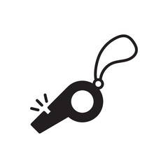 Referee whistle vector icon. Whistle flat sign design. Whistle symbol pictogram. UX UI icon