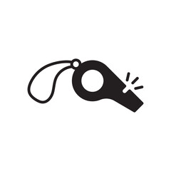 Referee whistle vector icon. Whistle flat sign design. Whistle symbol pictogram. UX UI icon