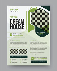 Corporate real estate agency business flyer template design, business flyer design with A4 vector creative shape