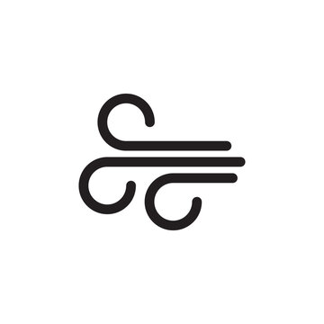 Wind vector icon. Wind flow flat sign design. Weather wind symbol pictogram. UX UI icon