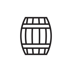 Wooden barrel vector icon. Wine barrel icon. Barrel flat sign design. Wine barrel symbol pictogram. UX UI icon