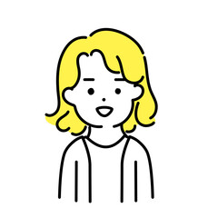 かわいい人物のイラストシリーズ _ 中性的な人物 _ 笑顔