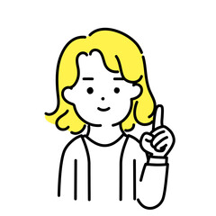 かわいい人物のイラストシリーズ _ 中性的な人物 _ 指差し