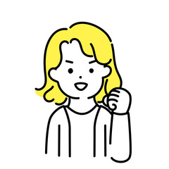 かわいい人物のイラストシリーズ _ 中性的な人物 _ ガッツポーズ