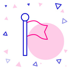 Line Flag icon isolated on white background. Location marker symbol. Colorful outline concept. Vector