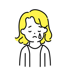 かわいい人物のイラストシリーズ _ 中性的な人物 _ 泣く