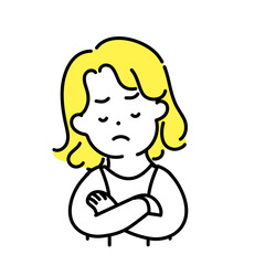 かわいい人物のイラストシリーズ _ 中性的な人物 _ 考える