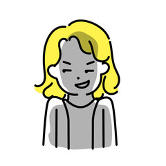 かわいい人物のイラストシリーズ _ 中性的な人物 _ 企む