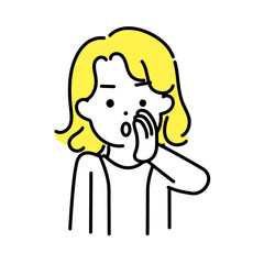 かわいい人物のイラストシリーズ _ 中性的な人物 _ 内緒話