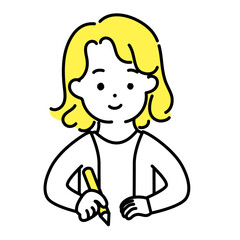 かわいい人物のイラストシリーズ _ 中性的な人物 _ 学ぶ