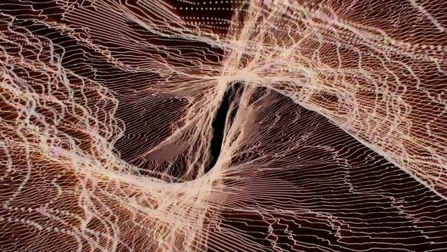 abstract waves of red color on a black background slow motion