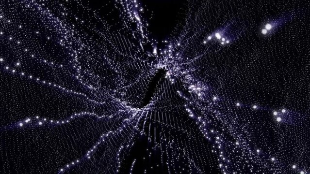 abstract waves of blue color on a black background slow motion