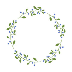Hand drawn laurel frame branches. Floral wreath with leaves. Decorative element for design. Vector illustration