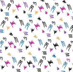 Colored pieces of bent wire