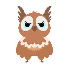 Brown Owl Cartoon Character, Animal Cartoon Illustration