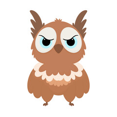 Brown Owl Cartoon Character, Animal Cartoon Illustration