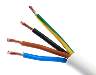 One new electrical wire isolated on white