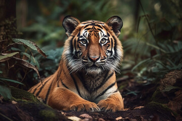 Fototapeta na wymiar Portrait of a tiger. generated ai