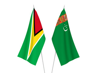 Turkmenistan and Co-operative Republic of Guyana flags