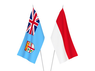 Republic of Fiji and Indonesia flags