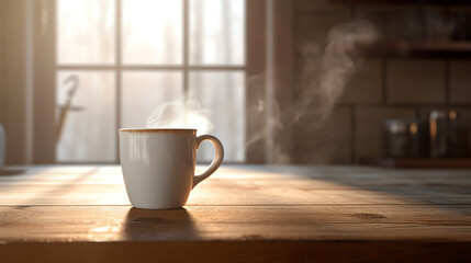 Fototapeta premium simple elegance of a white ceramic coffee mug. generative AI