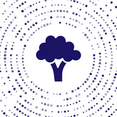 Blue Broccoli icon isolated on white background. Abstract circle random dots. Vector