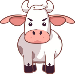 Cute cow mascot and outline