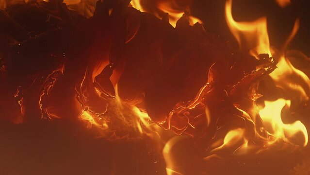 Papers Burn In Smoky Fire