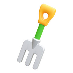 Pitchfork 3d render illustration icon
