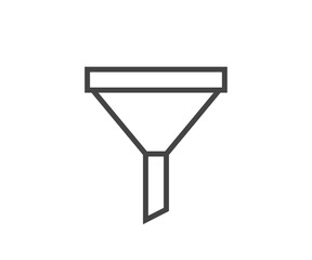 Funnel icon vector. Sort sign, filter symbol black and white.