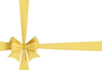 3D Render Yellow Gift Ribbon