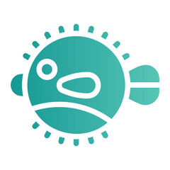 puffer fish gradient icon