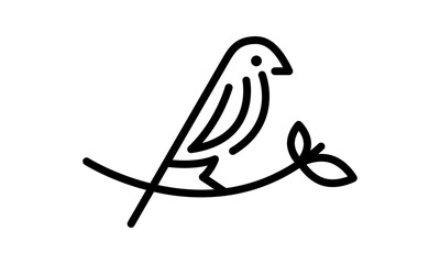 Abstract Bird Logo Line Art Silhouette