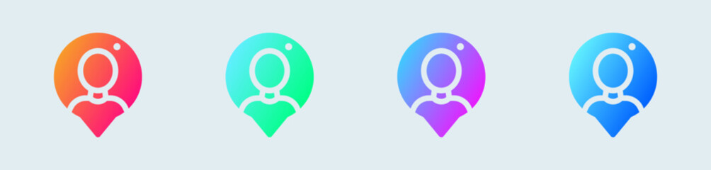 Video call solid icon in gradient colors. Chat signs vector illustration.