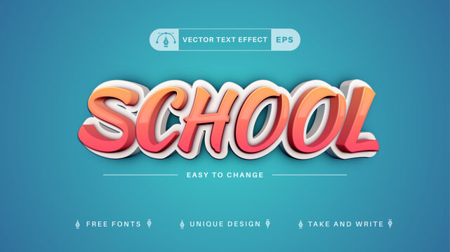 School - Editable Text Effect, Font Style