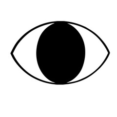 Eye icon. Human eyeball simple symbol.