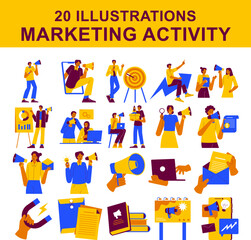 Marketing Activity Illustration Set