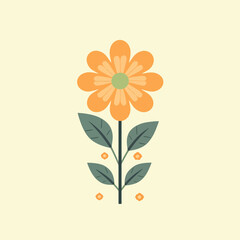 Decorative flower icons in flat style. Spring plant silhouette collection. Floral clipart illustration