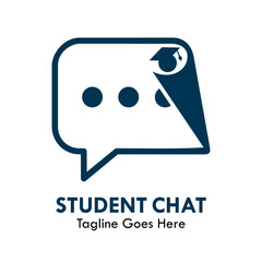 Student chat design logo template illustration