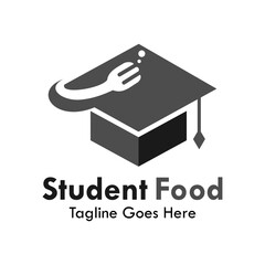 Student food design logo template illustration