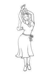 A set of beautiful girls models graphics