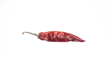 Close up dried chili  isolated on white background