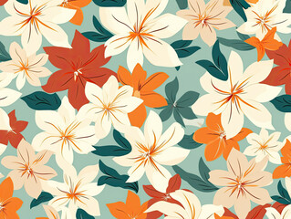 Seamless floral background created with Generative AI